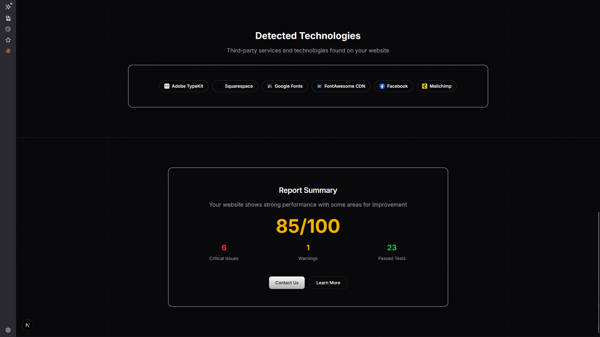 Example Report - Back